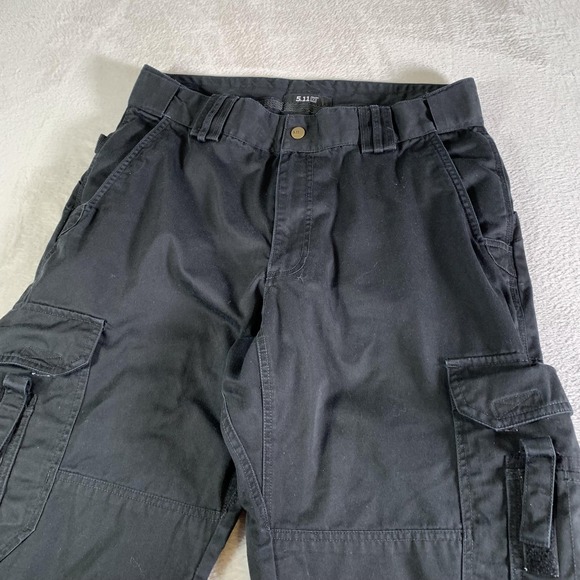 5.11 Tactical Pants Mens 36x32 Black Cargo Tactical Workwear Utility Pockets - Picture 2 of 14